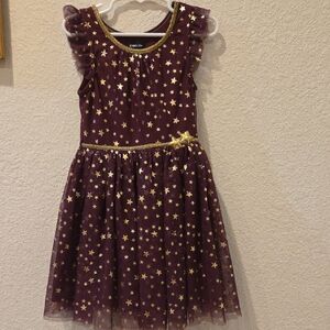 Zunie Burgundy Dress with Gold Accents